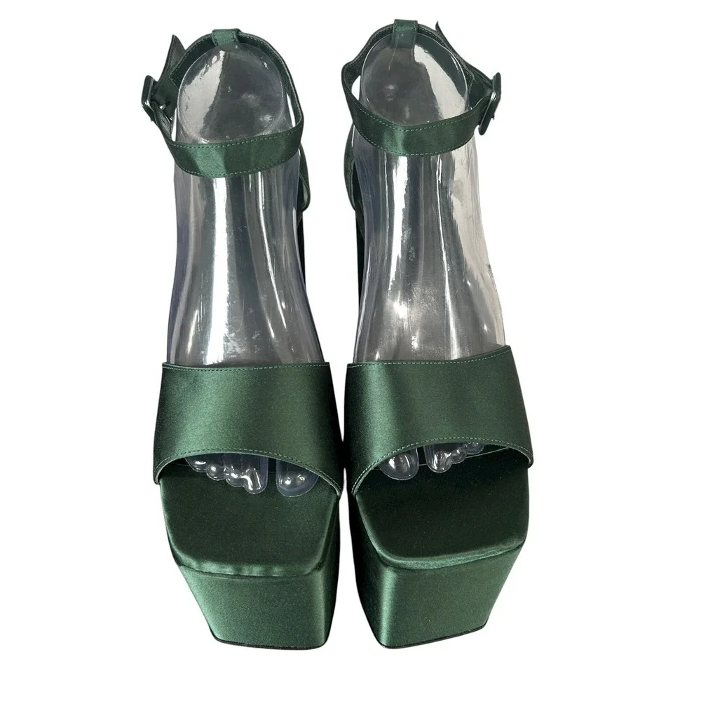 Brandon Blackwood Sali Pump EU‎ 41 US 10 Prom Platform Heel Green Stripper NEW